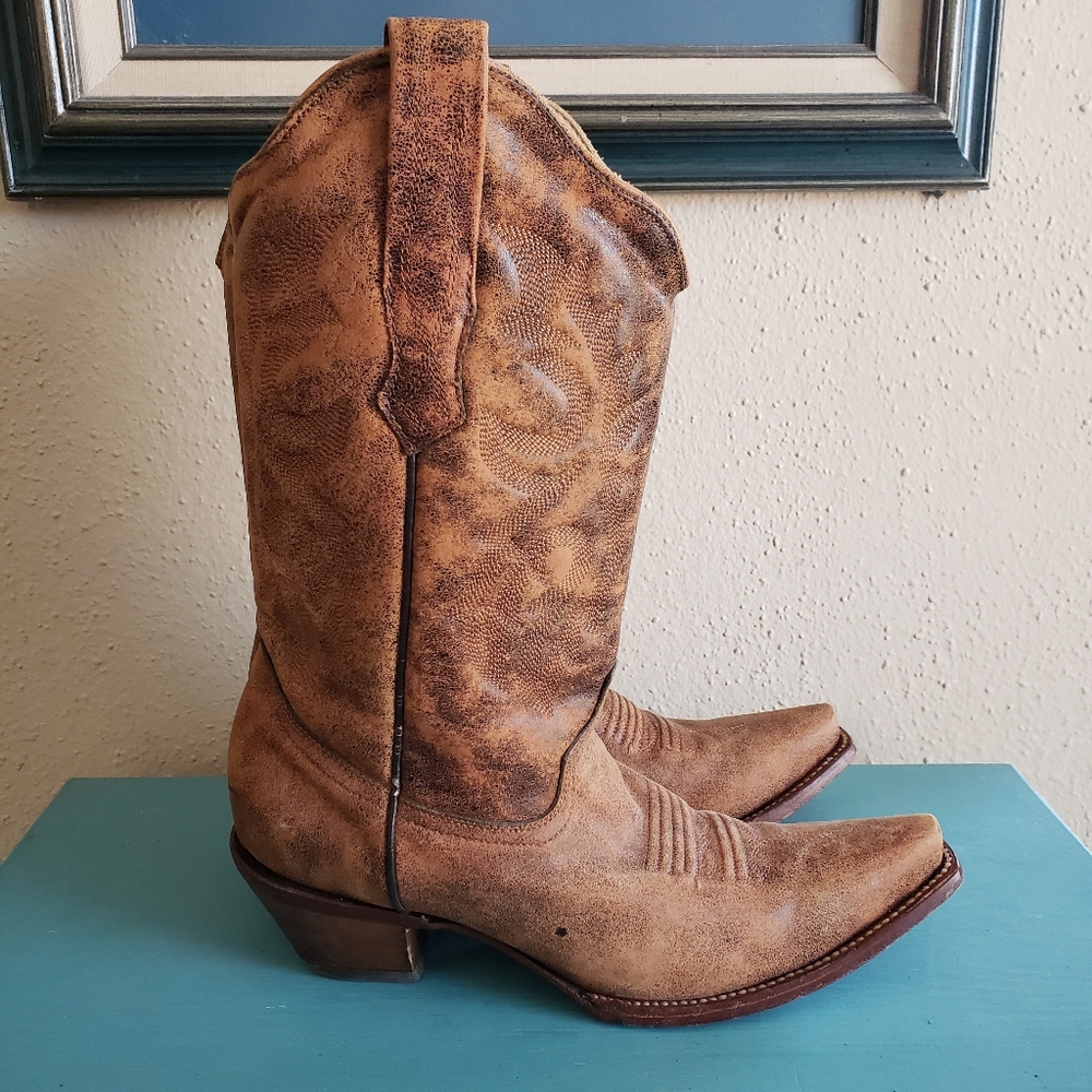 Corral 8.5 Distressed Naham Brown Cowgirl Boots - Picture 3 of 16